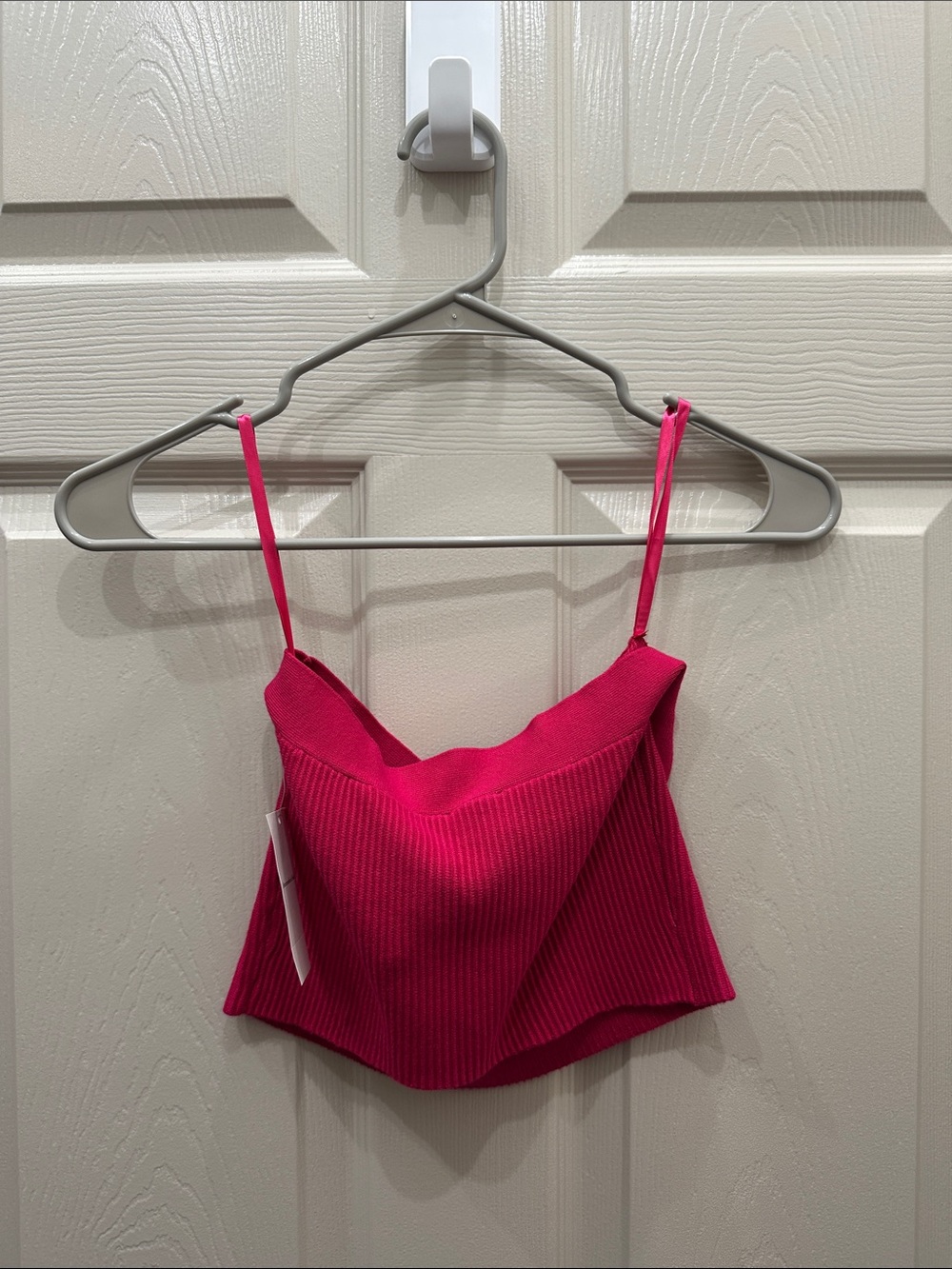 Abercrombie & Fitch Hot Pink Ribbed Cami Crop Top